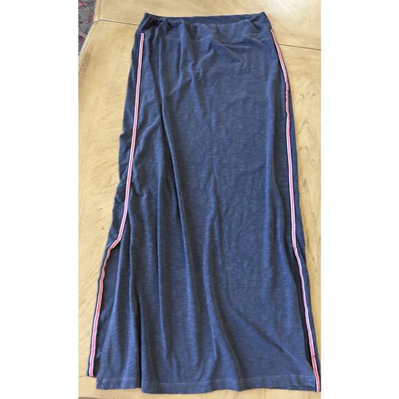 Sundry Maxi Skirt Sporty Pink Side Stripe 90s Y2K Slit Track Boho Goth Grunge M - Picture 2 of 11